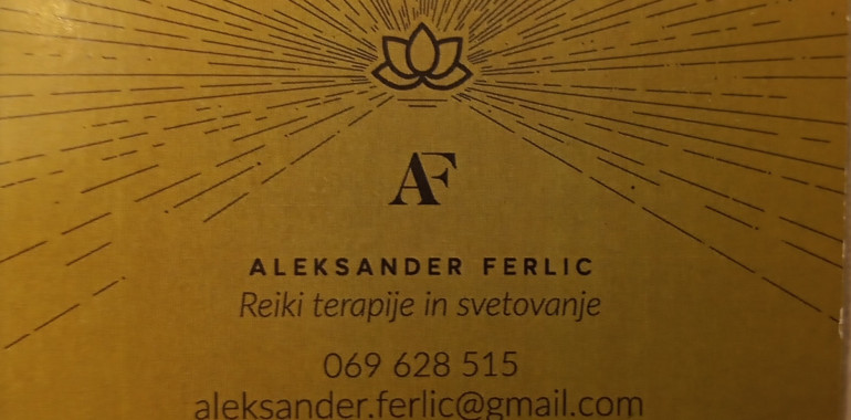 Aleksander Ferlic, Reiki terapije, energijska aktivacija, svetovanje