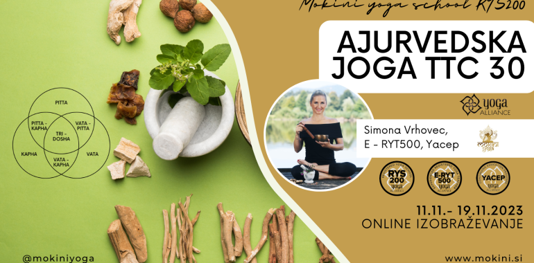 Ajurvedska joga strokovno izobraževanje s certifikatom