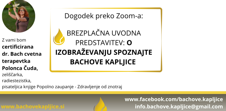 Predstavitev o izobraževanju: Spoznajte dr.Bach cvetno terapijo