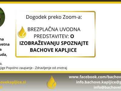 Predstavitev o izobraževanju: Spoznajte dr.Bach cvetno terapijo