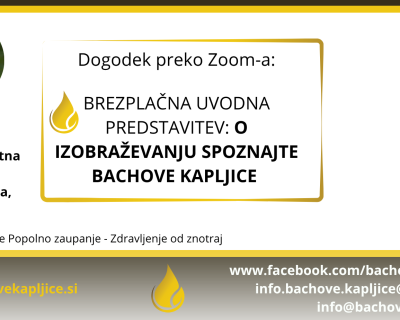 Predstavitev o izobraževanju: Spoznajte dr.Bach cvetno terapijo