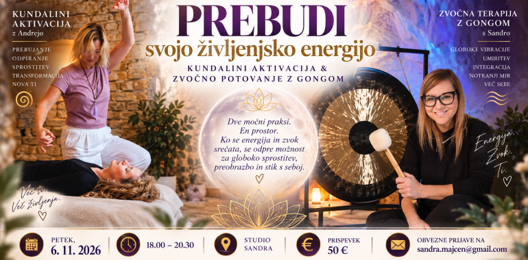 Kundalini aktivacija in globoka zvočna izkušnja z gongom