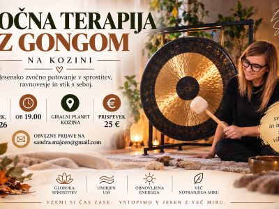 Zvočna terapija z gongom na Kozini