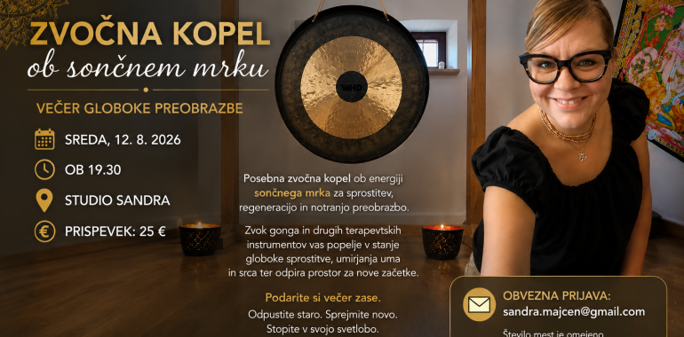 Zvočna terapija z gongom ob sončnem mrku