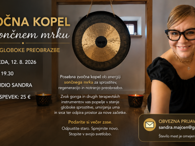 Zvočna terapija z gongom ob sončnem mrku