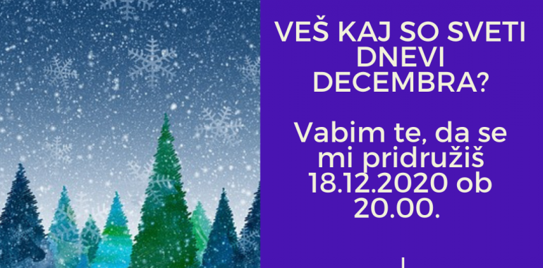 Sveti dnevi decembra - mističen večer z meditacijo