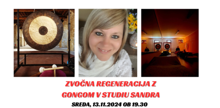 Zvočna regeneracija z gongom v studiu Sandra