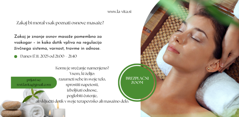 *Brezplačni  zoom Zakaj bi moral vsak poznati osnove  masaže?
