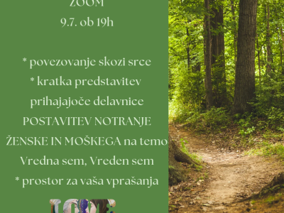 Zoom predstavitev Postavitev notranje ženske in moškega