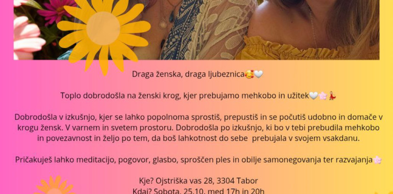 Ženski krog prebujanja mehkobe in užitka
