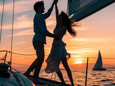 Teambuilding za pare na katamaranu