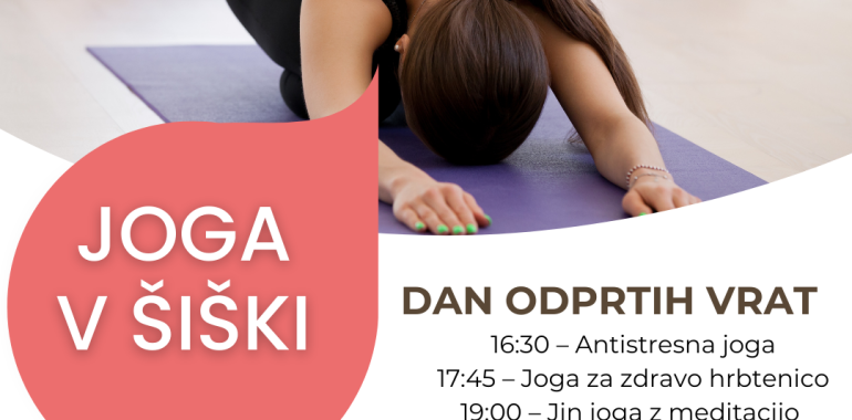 Dan odprtih vrat - brezplačne vadbe joge. 