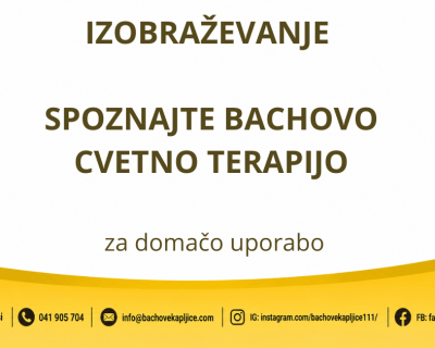 Izobraževanje: Spoznajte Bachovo cvetno terapijo