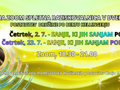 Zoom-delavnica postavitev družine: SANJE, KI JIH SANJAM PODNEVI
