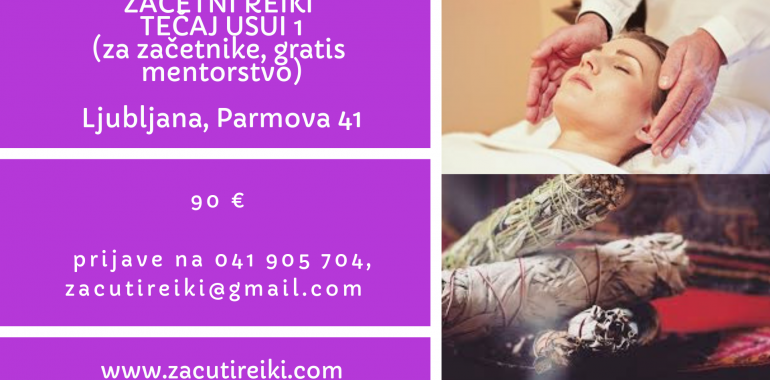 Premium Reiki tečaj za začetnike Usui 1 + gratis mentorstvo