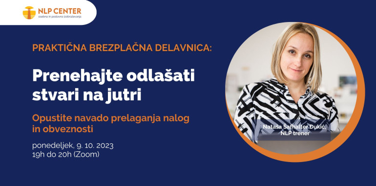Brezplačna delavnica: Prenehajte odlašati stvari na jutri!