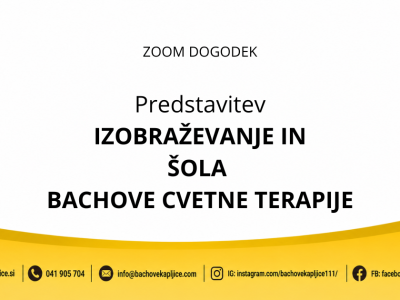 Predstavitev izobraževanja in šole Bachove cvetne terapije