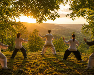 Poletni Qigong v naravi v gozdu