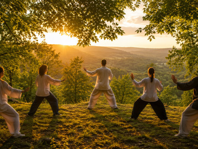 Poletni Qigong v naravi v gozdu