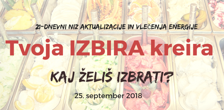 Tvoja izbira kreira - kaj želiš izbrati? - niz spletnih srečanj