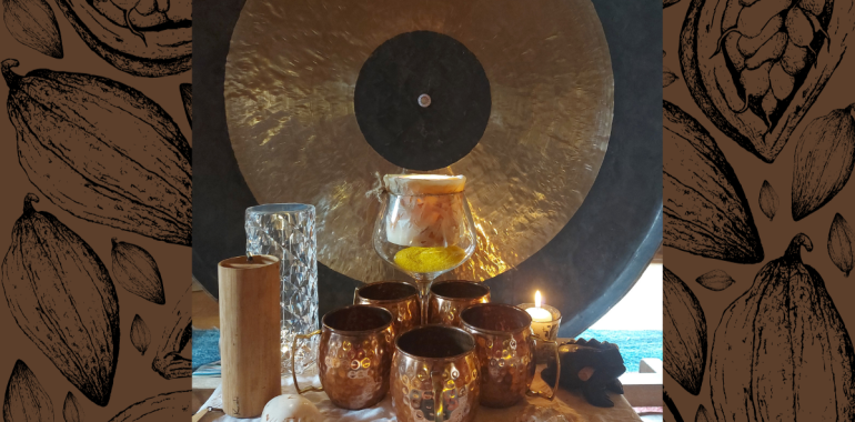 Voden kakavov obred z zvočno gong kopeljo in vizualno meditacijo