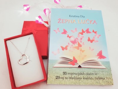 inspiracijska knjiga Žepna lučka + verižica Odprto srce 60% CENEJE