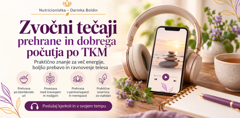 Zvočni tečaji prehrane in dobrega počutja po TKM
